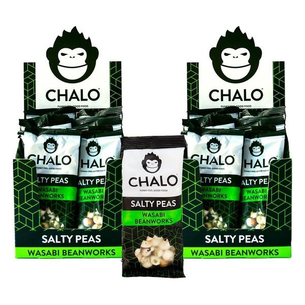 CHALO Wasabi Beanworks Salty Peas - 2 x 12 zakjes