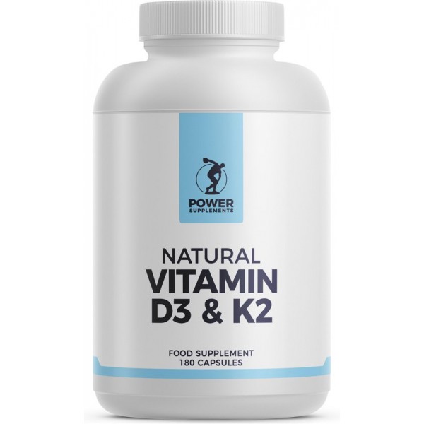 Power Supplements - Natuurlijke Vitamine D3 & K2 - 100% natuurlijke Vitamines - 180 caps