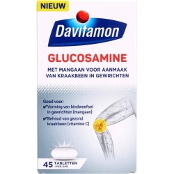 Davitamon Glucosamine - met glucosaminesulfaat, mangaan en Vitamine C  -  Voedingssupplement  - 45 tabletten