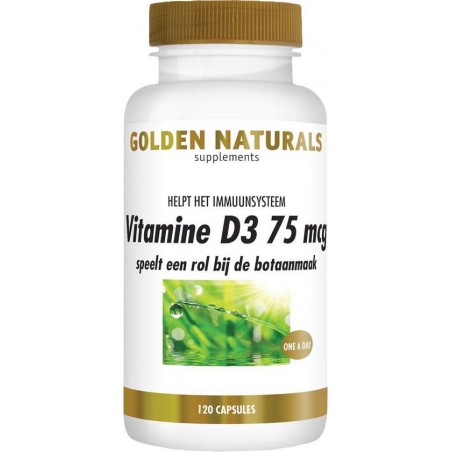 Golden Naturals Vitamine D3 75 mcg (120 softgel capsules)