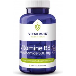 Vitakruid Vitamine b3 niacinamide 500 mg Voedingssuplement - 90 vega capsules