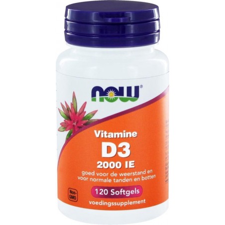 Vitamine D3 2000 IE (120 softgels) - NOW Foods