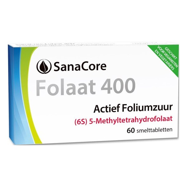 SanaCore Folaat 400 6S - Actieve Foliumzuur (5-MTHF) - 60 tabletten