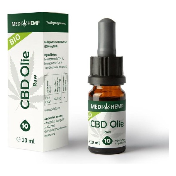 Medihemp CBD olie raw - 10% - 10 ml