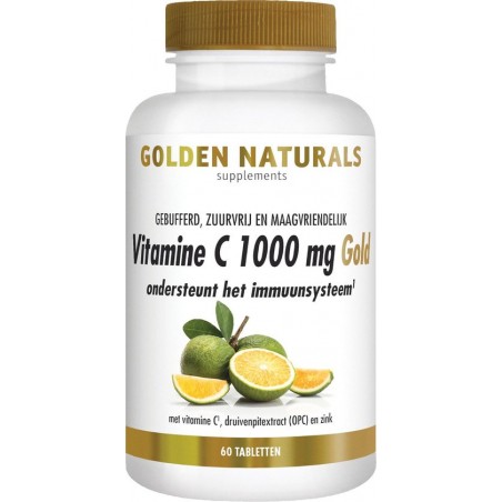 Golden Naturals Vitamine C 1000 mg Gold (60 veganistische tabletten)