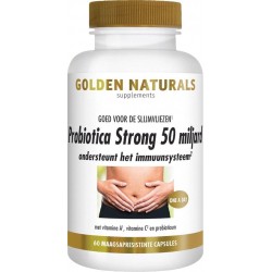 Golden Naturals Probiotica Strong 50 miljard (60 veganistische maagsapresistente capsules)