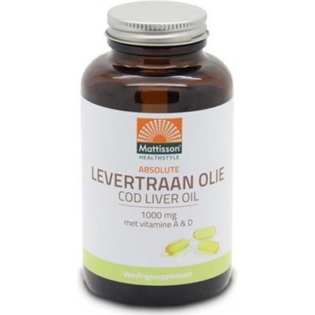 Mattisson Levertraanolie / Codliver Oil 1000 mg met vit. A&D