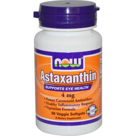 Astaxanthine, 4 mg, 60 vegetarische softgels, Now Foods