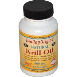 Krill Olie met natuurlijk vanille-aroma 500 mg (60 Softgels) - Healthy Origins