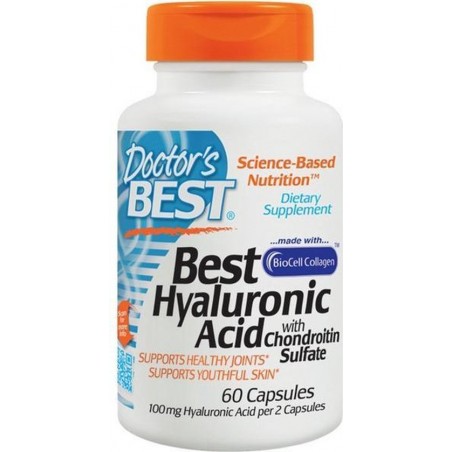 Doctor's Best Best hyaluronzuur met chondroitine sulfaat - 60 Capsules - Voedingssupplement