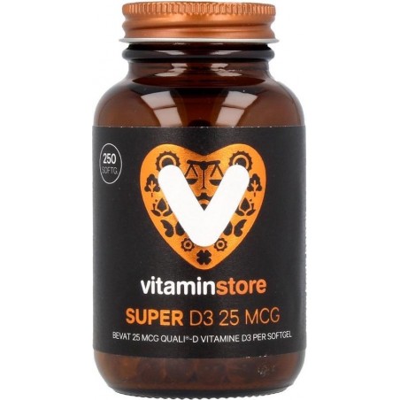 Vitaminstore  - Super D3 25 mcg vitamine D - 250 softgels
