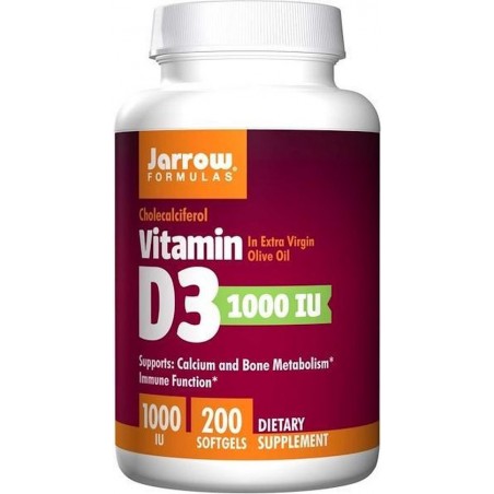 Vitamin D3 1000 IU (200 softgels) - Jarrow Formulas