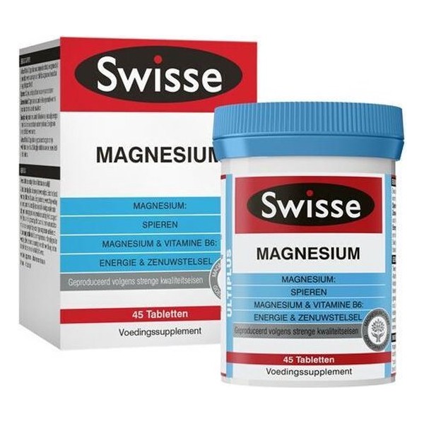 3x Swisse Voedingssupplement Magnesium 45 tabletten
