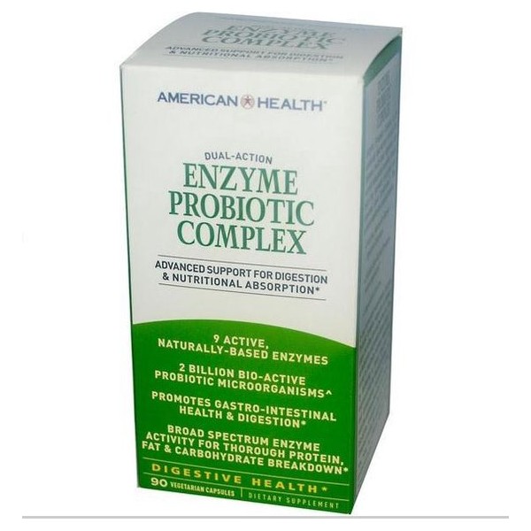 American Health Enzym Probiotisch Complex - 90 vegetarische capsules - Voedingssupplement - Probiotica