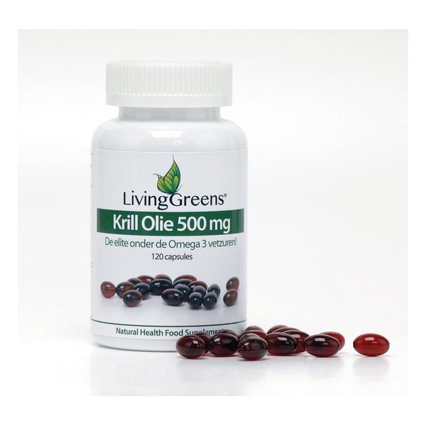 Livinggreens- Krill olie- 120 capsules-krillolie- krill olie capsules-uit garnalen-100% puur-krillolie 100%-