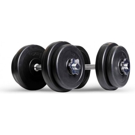 Matchu Sports - Halterset  Dumbbell set - Totaal 20 kg - 2 x 10 kg - Zwart