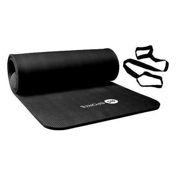 Fitnessmat / trainingsmat NBR RS Sports l zwart l 180 x 60 x 1,5 cm