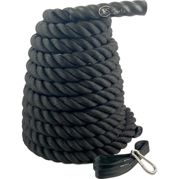 JPS Sports Battle Rope met Ankerband - Fitness Touw - Crossfit Sport Rope - 9m x 38 mm