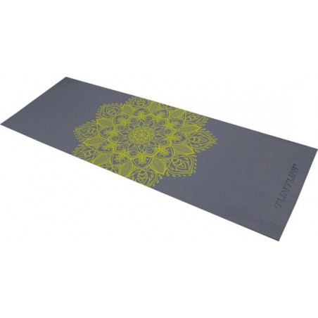 Tunturi Pvc Yogamat - Antraciet Met Print - 183 x 61 x 0.4 cm