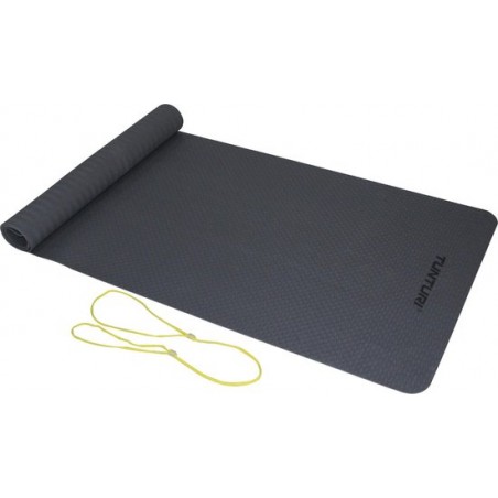 Tunturi Tpe Yogamat - Geel Koord - Antraciet - 183 x 61 x 0.3 cm