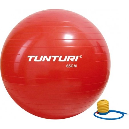 Tunturi Fitnessbal - Gymball - Swiss ball - 65 cm - Incl. pomp - Rood