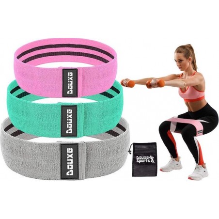 Douxe - Weerstandsbanden set van 3 - Hard Resistance - Resistance Bands - Fitnessbands - Weerstandsband