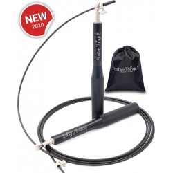 Springtouw Premium - Verstelbaar speedrope - Zwart Staal