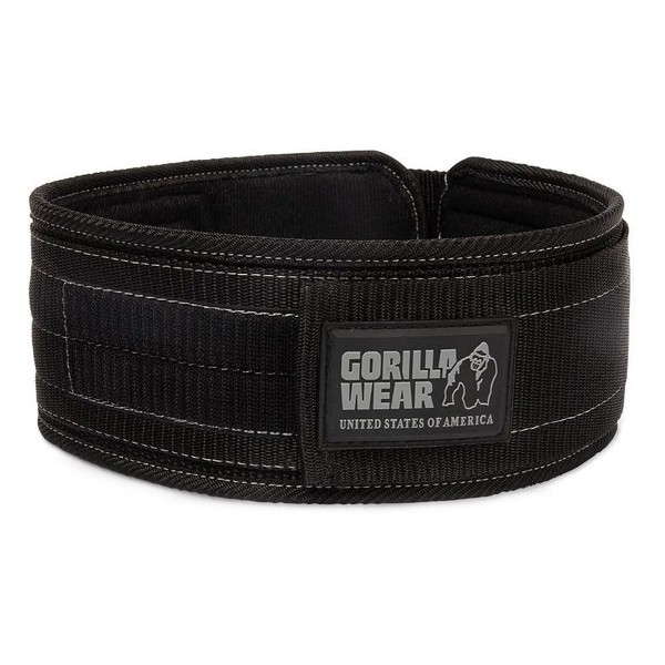 Gorilla Wear 4" Nylon Belt - Gewichthefriem - M/L - Zwart