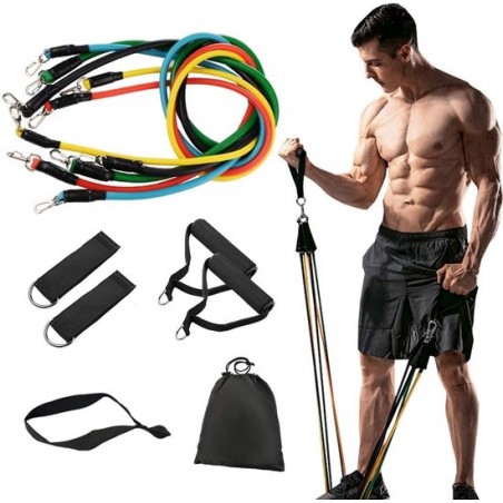 FitFlex - Weerstandsbanden set - workout set met handvatten, enkel straps en deuranker