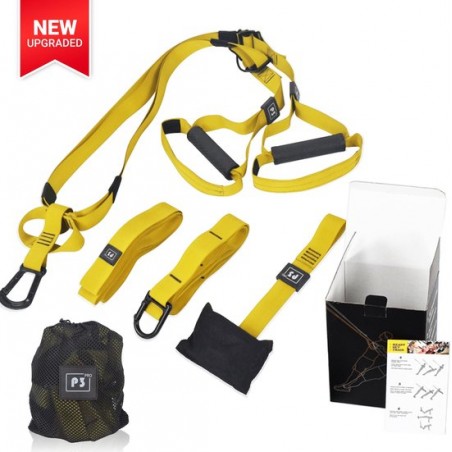 Positive Things TRX Suspension Trainer Pro -  TRX Trainer - Complete TRX Training set - Geel/ Zwart