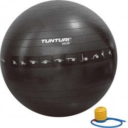 Tunturi Fitnessbal - Gymball - Swiss ball - 55 cm - Anti burst - Incl. pomp - Zwart