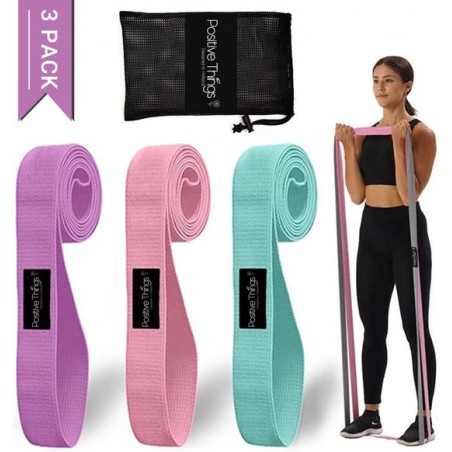 Fitness Elastieken Resistance Bands set van 3 - Full Body Fitness Elastieken - Weerstandsbanden - Lange banden