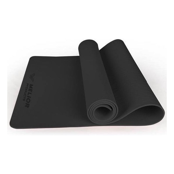 Yoga Mat | 10 mm | Donkergrijs | TPE |183cm x 61cm x 1cm | Anti-slip | Gymmat |