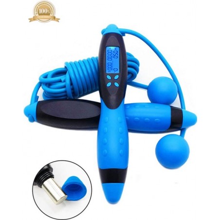 Luxies Springtouwen met Teller - Sport Springtouw - Speedrope Verstelbaar - Jump Rope - Fitness Touw - Blauw