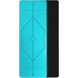 Yogamat met positielijnen – turquoise – antislip – extra lang (183 x 61 cm)