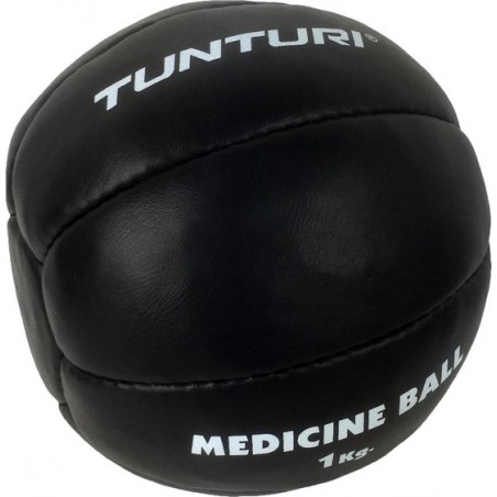 Tunturi Medicine Ball - Crossfit Ball - Medicijnbal - 1 kg - Zwart Leer