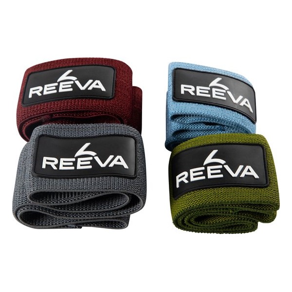 Reeva resistance band - weerstandsbanden - set van 4 banden met verschillen weerstanden - (groen, blauw, grijs, rood)