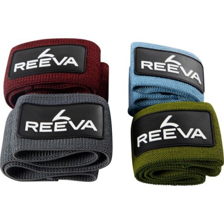 Reeva resistance band - weerstandsbanden - set van 4 banden met verschillen weerstanden - (groen, blauw, grijs, rood)