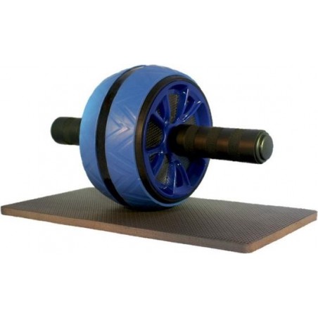 Ab wheel - Ab roller - Sixpack Trainer - Buikspieren - Buikspiertrainer - Trainingswiel Blauw - Met Kniemat