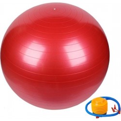 Duo Bakkersport - 65 cm Gymnastic Ball - Yoga fitness - Vinyl - Inclusief handpompje Rood