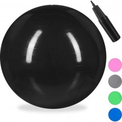 relaxdays fitnessbal 85 cm - gymbal - zitbal - yogabal  pilatesbal - voor op kantoor - PVC zwart