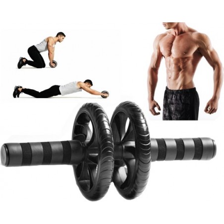 Buikspier wiel – Ab Wheel – buikspier roller voor gerichte training – buikspier trainer – Incl. comfortabele kniemat