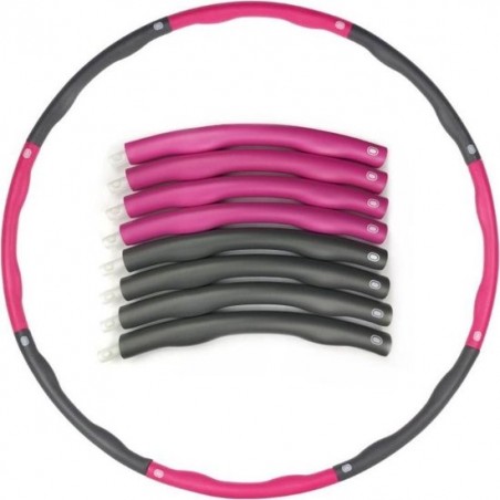 Fitness hoelahoep - Fitness hoepel - Roze/grijs - 1.2 kg - Ø 95 cm - strakke buik - fitness - hoelahoep -