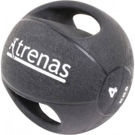 Trenas Medicijnbal - Medicine bal met dubbele handgrepen - Medicine bal Dual Grip - 4 kg - Zwart - (Professioneel gebruik)