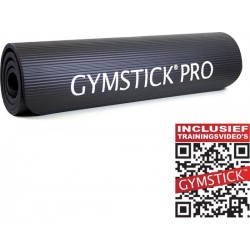 Gymstick Pro Fitnessmat - 160 cm x 60 cm x 1,5 cm - Inclusief trainingsvideo's - Zwart