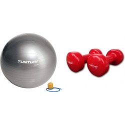Tunturi - Duoset - Fitness Set - Yoga Bal - Fitness Bal - Gewichten - 2 x 3 kg