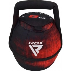 RDX Sports Kettlebell F1 - Zwart/Rood - Met Zand Gevuld - Verschillende Maten - 10KG