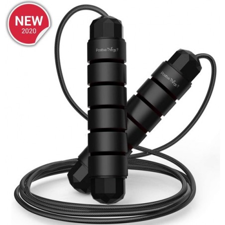 Springtouw Premium - Verstelbaar speedrope - Zwart