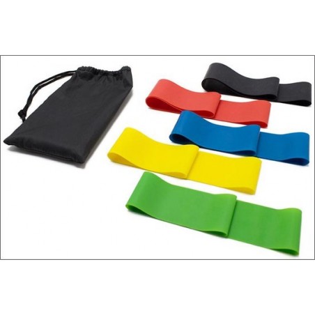 Fitness Elastiek - Yoga Banden - Set van 5 stuks - Incl. Draagtas