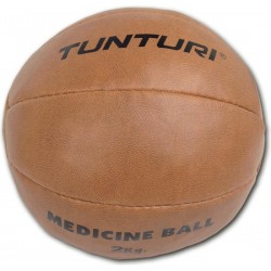 Tunturi Medicine Ball - Medicijnbal - Crossfit ball - 2 kg - Bruin kunstleder